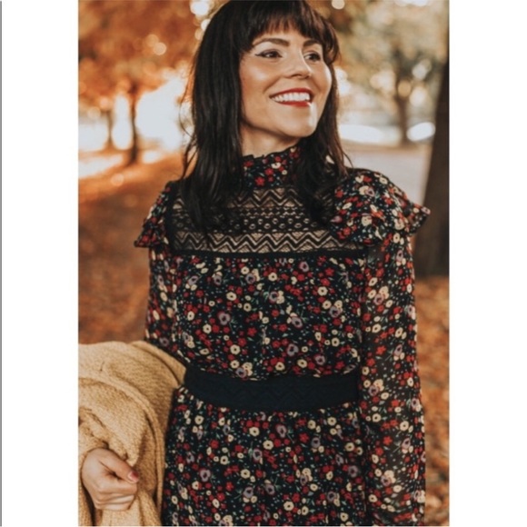 Modcloth x Anna Sui Ruffled Mockneck Dress - Picture 2 of 6